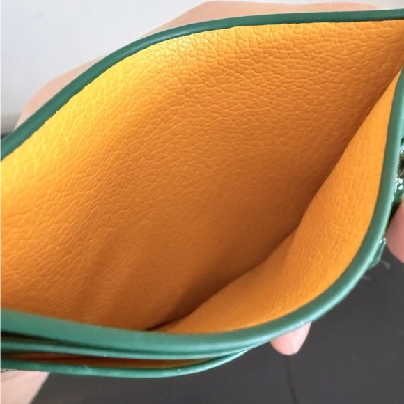 Goyard Green Chevron Leather Card Sleeve - Picture 3 of 4